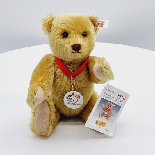 Steiff Geburtstags Teddybär Anniversary 671036 messing 27cm Zeitlimitierung 2002