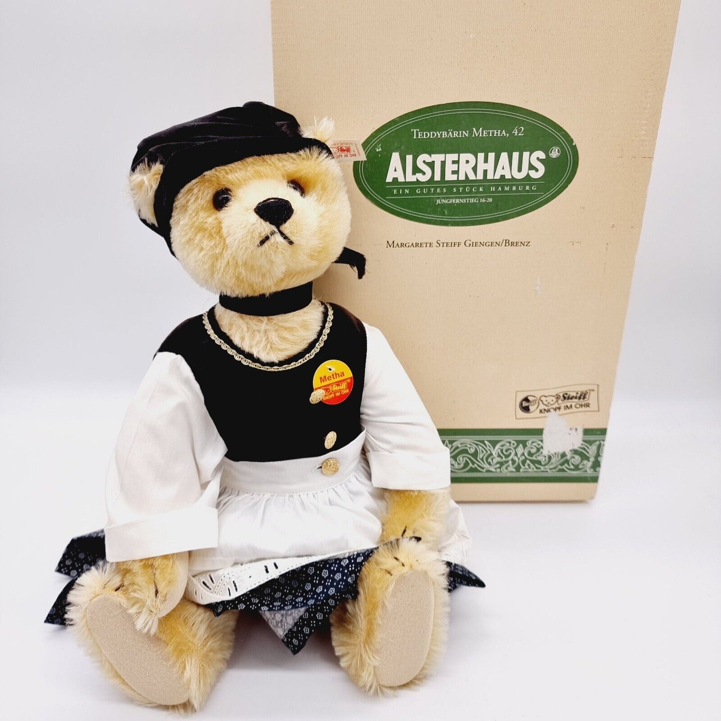 Steiff Teddybär Metha Fischerin 655210 Alsterhaus 42 cm 1996 limitiert 1500