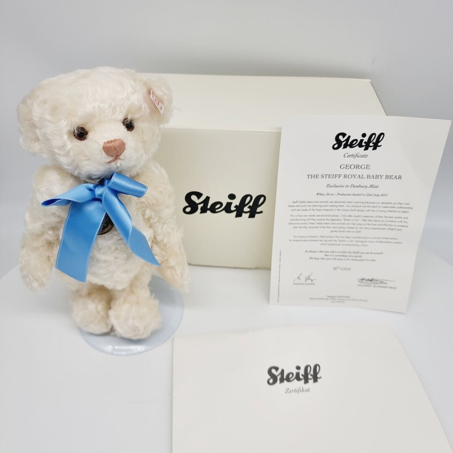 Steiff 664113 Teddybär Royal Baby George limitiert 2013 aus 2013 26cm Mohair