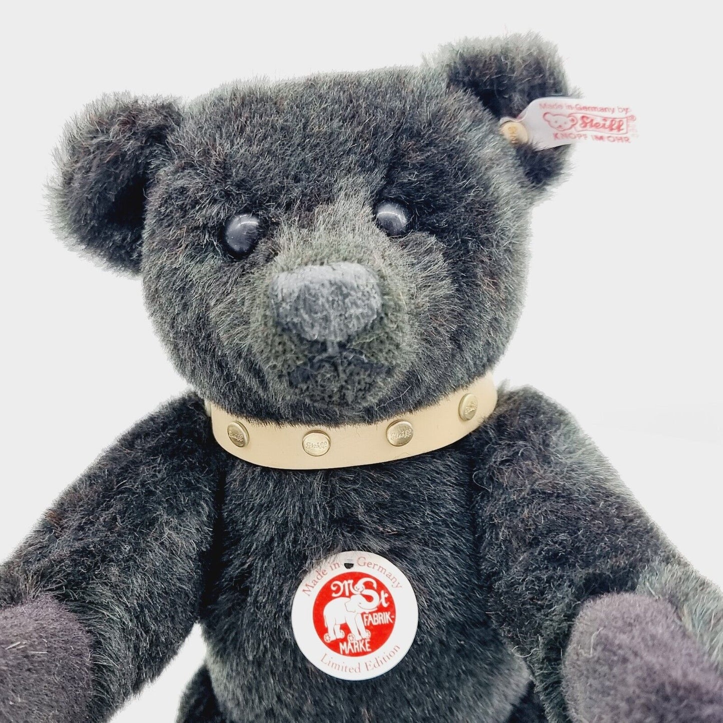 Steiff 038365 Teddybär grün mit Halsband limitiert 2008 32 cm Mohair