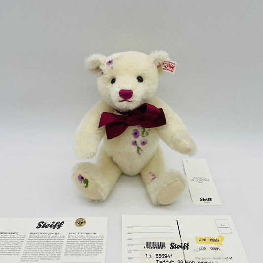 Steiff Teddybär Sommer 2009 656941 limitiert 2009 26cm Mohair mit Blüten