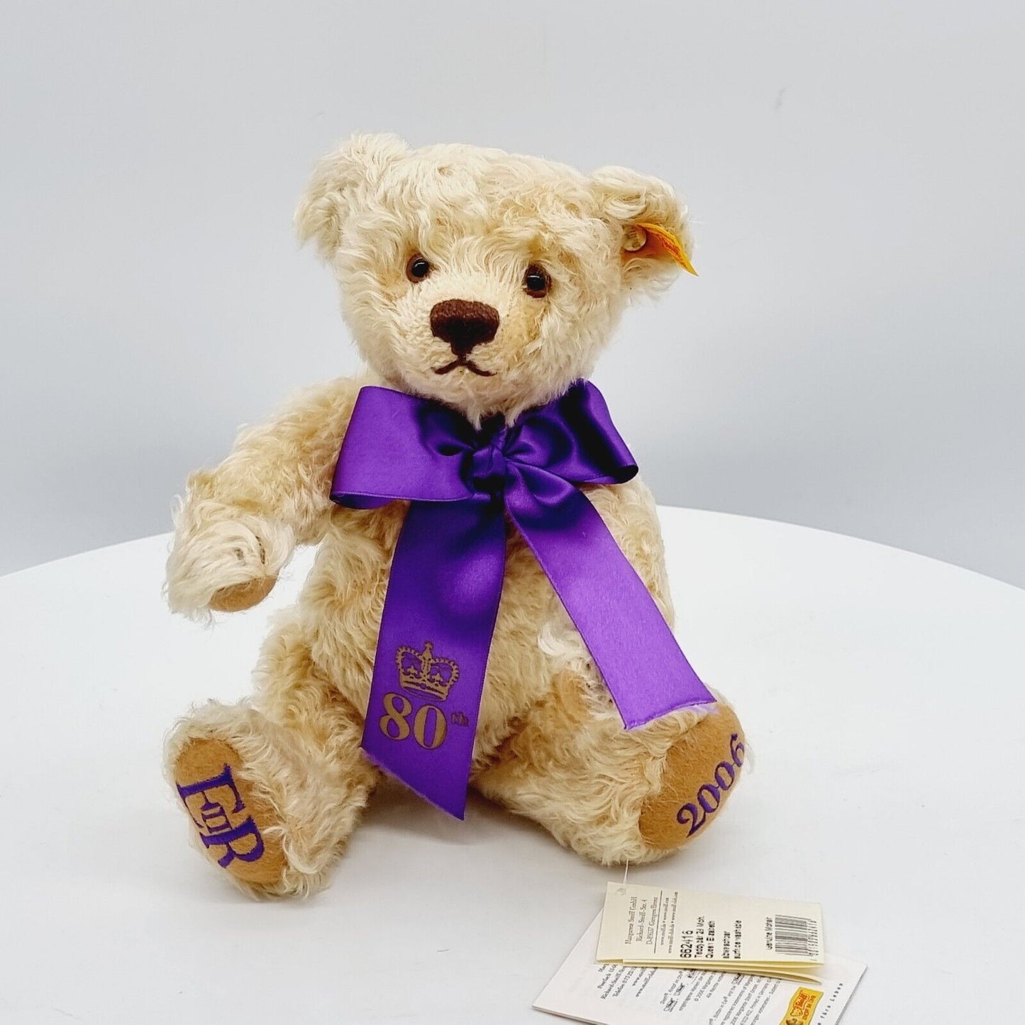 Steiff 662416 Teddybär Queen Elizabeth 80th Birthday 28 cm Mohair