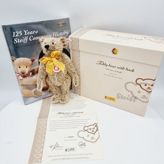 Steiff Teddybär mit Buch 038860 EAN 038853 limitiert Zertifikat OVP Mohair
