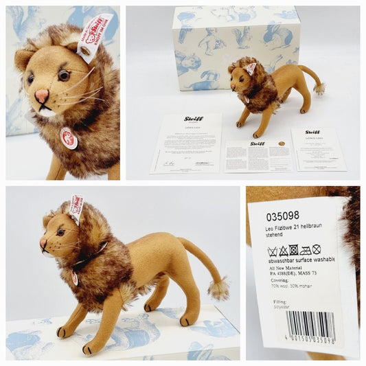 Steiff Löwe LEO Filzlöwe 21 cm groß hellbraun stehend 035098 limitierte Auflage