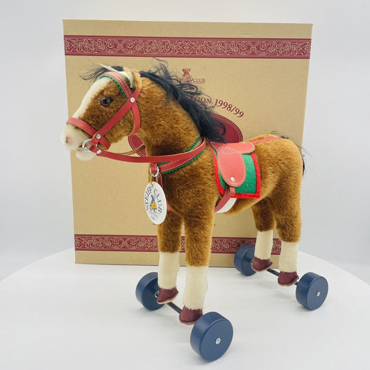 Steiff Pferd auf Rädern 420146 Club Edition 1998/1999 limitiert 35cm Mohair