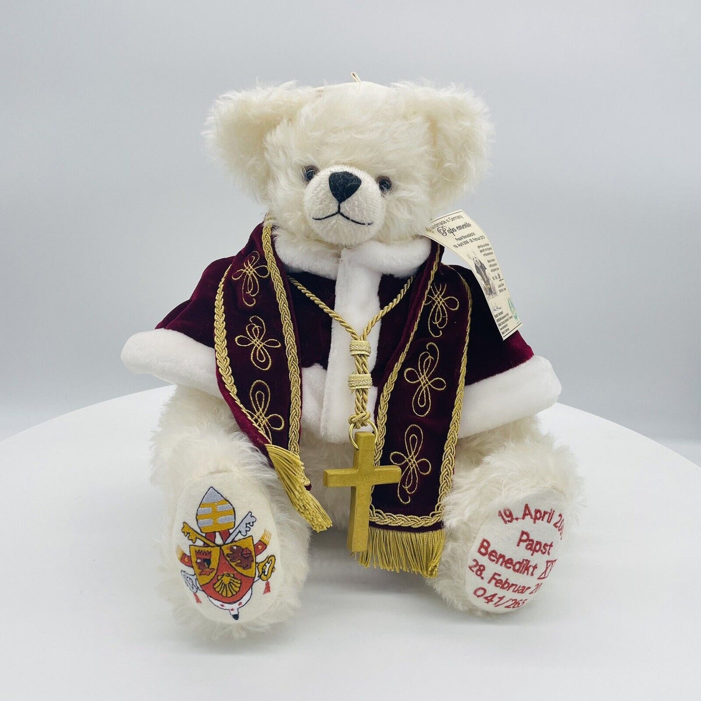 Hermann Coburg Teddybär Papst emerito Benedikt XVI limitiert 265 40cm