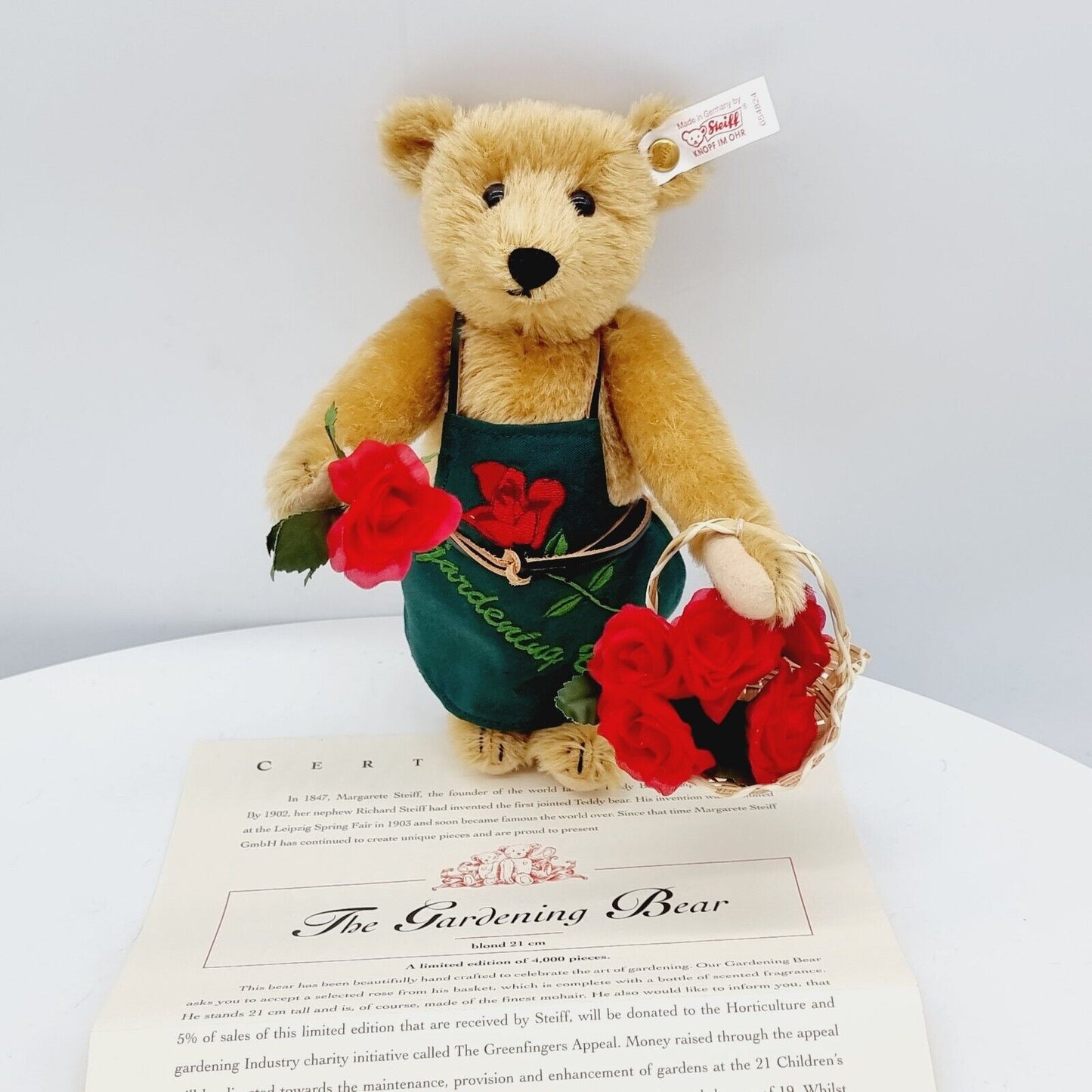 Steiff 654824 Teddybär Gärtner The Gardening Bear limitiert 4000 21 cm Mohair