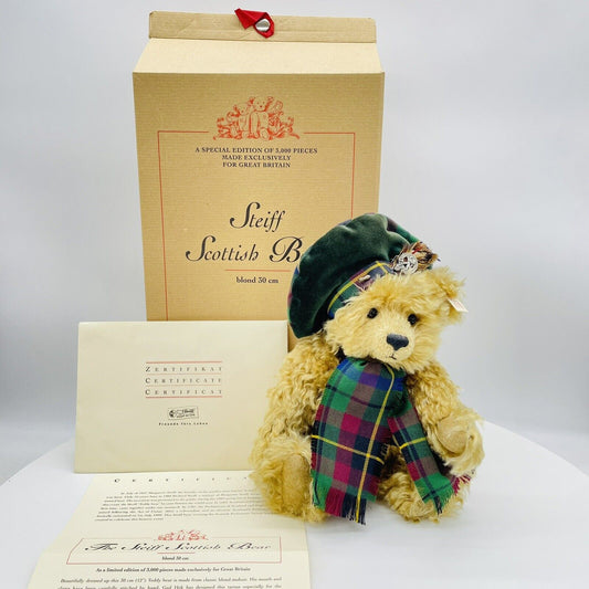 Steiff Teddybär Scottish Bear 654732 limitiert 3000 aus 1999 30cm Mohair