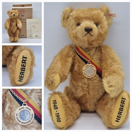 Steiff Teddybär Herbert 655395 limitiert 1500 Zertifikat 45 cm 1999 Kaufhof