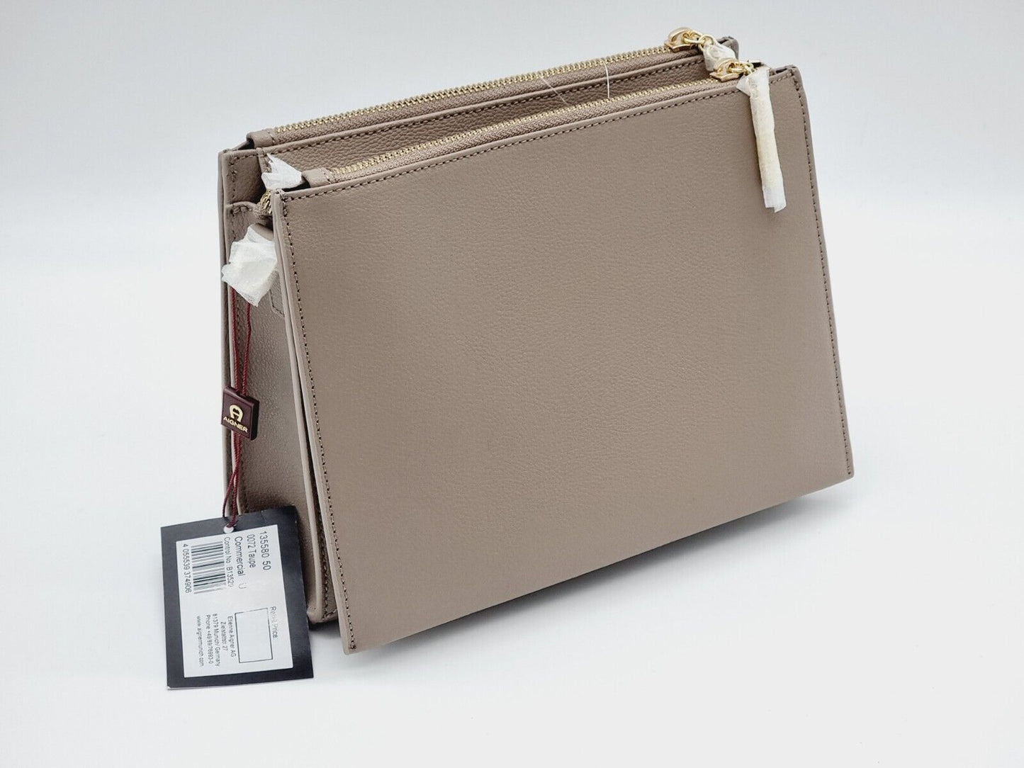 Aigner Handtasche Lana Taupe Leder Umhängetasche Bag Neu Umhängetasche