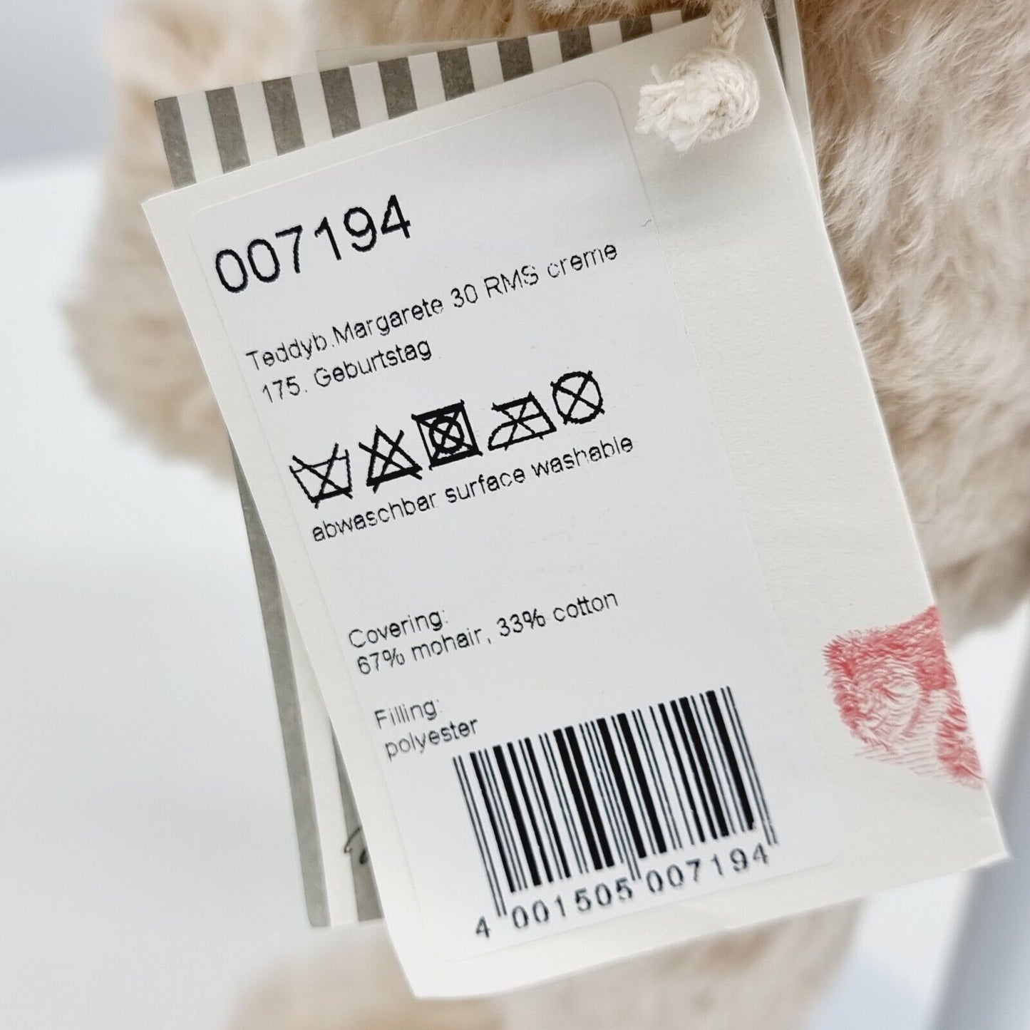 Steiff 007194 Teddybär Margarete 175. Geburtstag limitiert 1847 30 cm Mohair