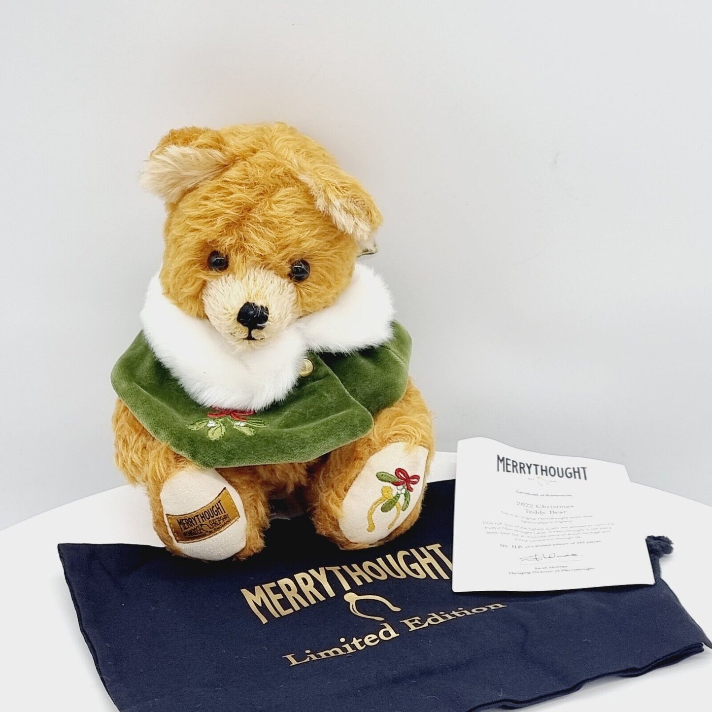 Merrythought OXA10X22 Christmas Teddy Bear 2022 limitiert 250 25 cm Mohair