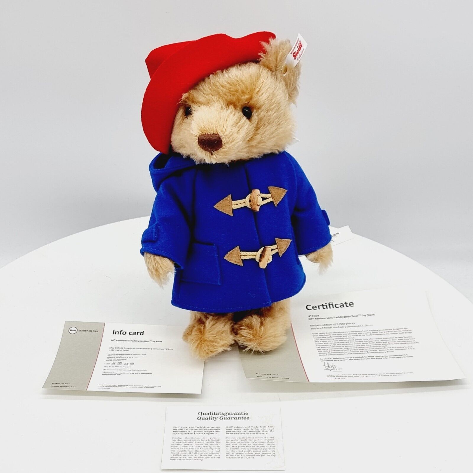 Steiff 690488 Paddington 60th Anniversary Teddybar 28 cm limitiert Jah Teddy Sammler