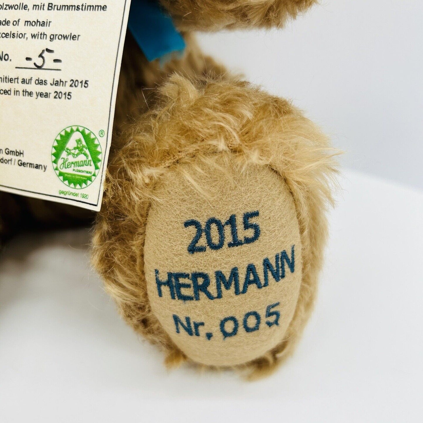 Hermann Coburg Teddybär Jahresbär 2015 Little Memory Zeitlimitierung 2015 36 cm