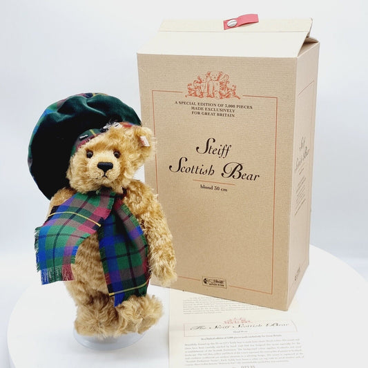 Steiff 654732 Scottish Bear blond 30 cm Jahr 1999 limitiert 3000 Great Britain