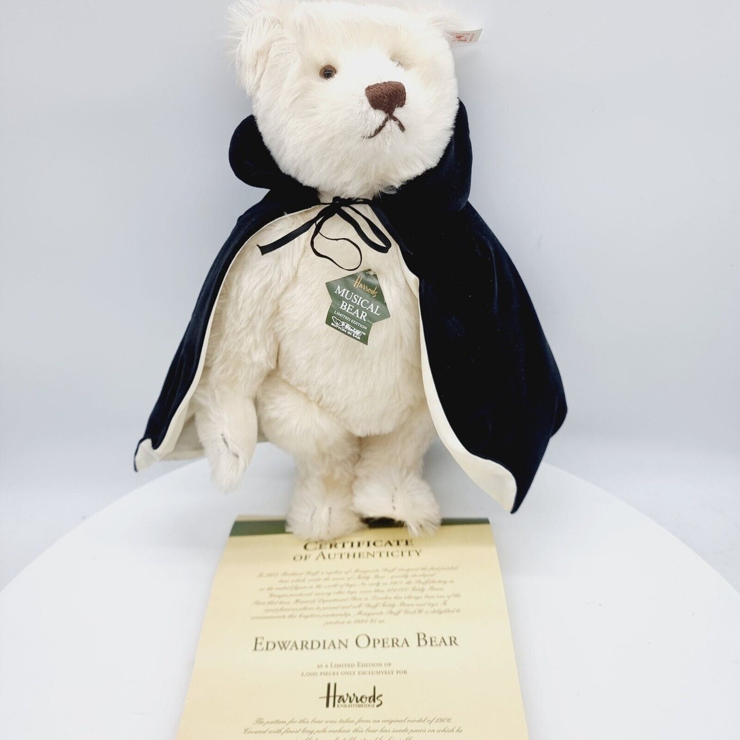 653131 Steiff Musical Bear Edwardian Opera Bear 38 cm limitiert weiß Musikwerk