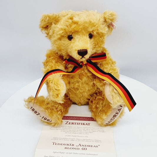 Steiff 655302 Teddybär Andreas blond limitiert 1997 Zertifikat 40 cm