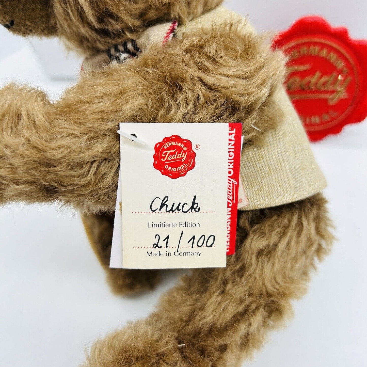 Hermann 146841 Teddybär Chuck limitiert 100 32 cm Mohair