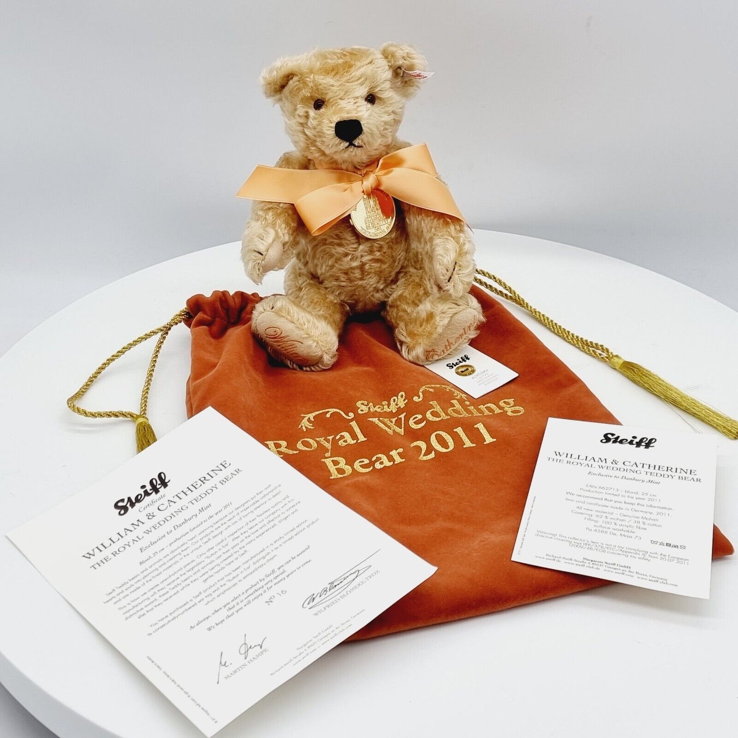 Nr. 16! Steiff 662713 Teddybär Royal Wedding Bear William & Catherine 25 cm