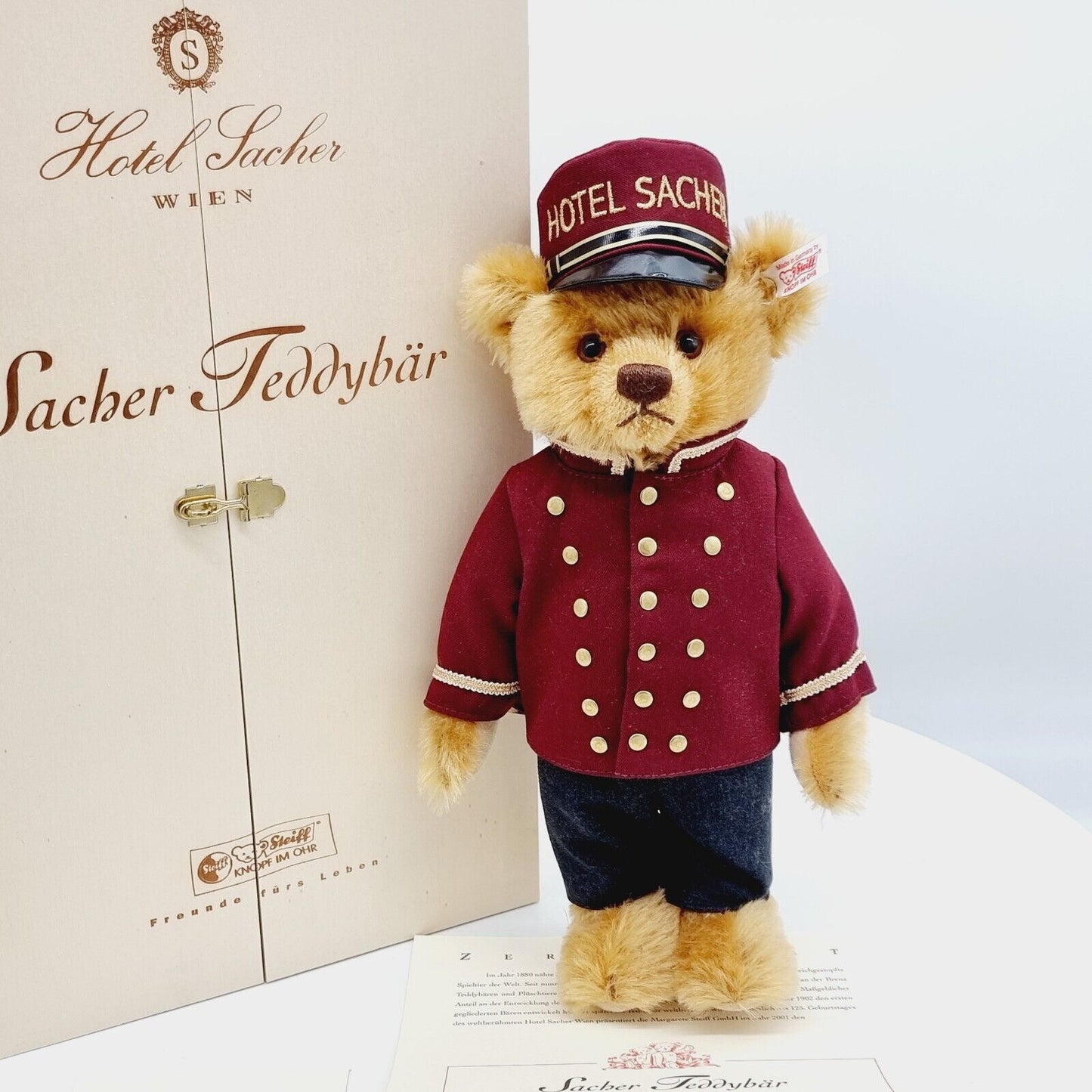 Steiff 660603 Teddybär Sacher limitiert 1500 aus 2001 32 cm Mohair