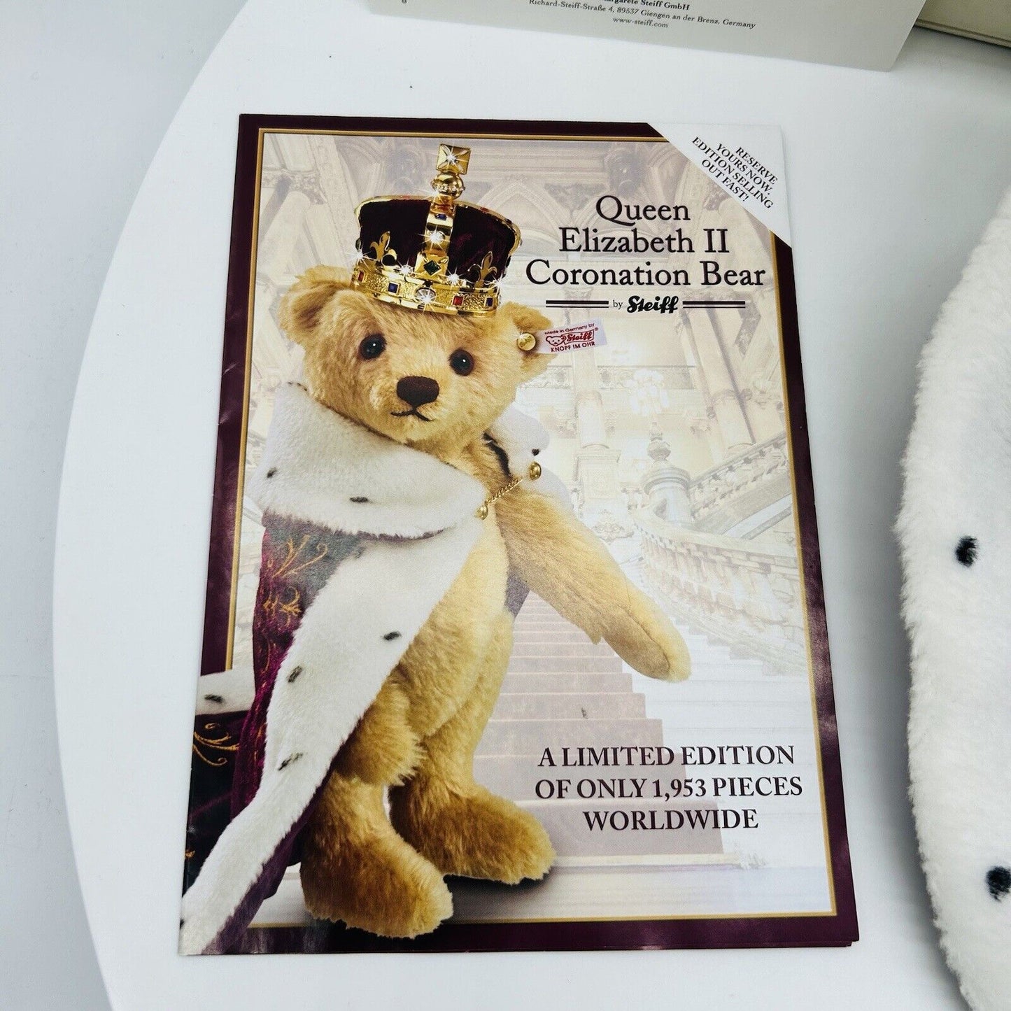 Steiff Danbury Mint 664359 Teddybär Queen Elizabeth II Coronation Bear 28 cm