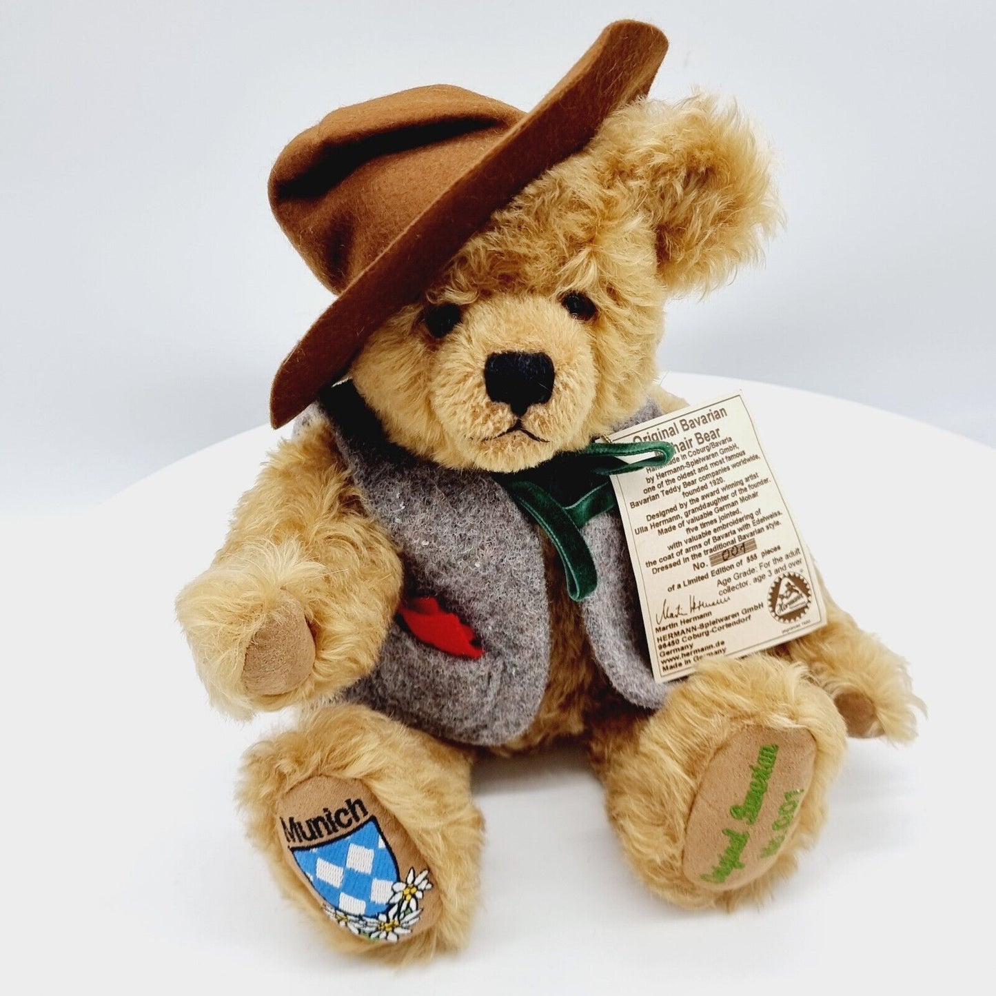 Nr. 1 -Hermann Original Bavarian Mohair Bear Munich Teddybär München limitiert