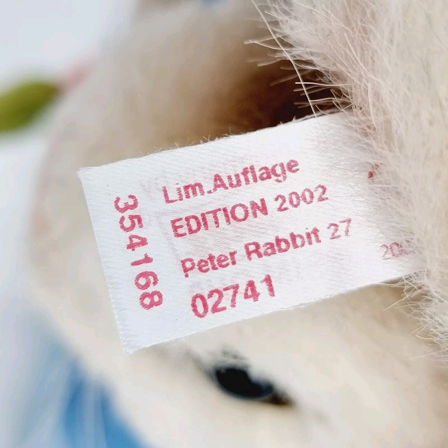 Steiff 354168 Beatrix Potter Peter Rabbit Anniversary Edition limitiert 2002