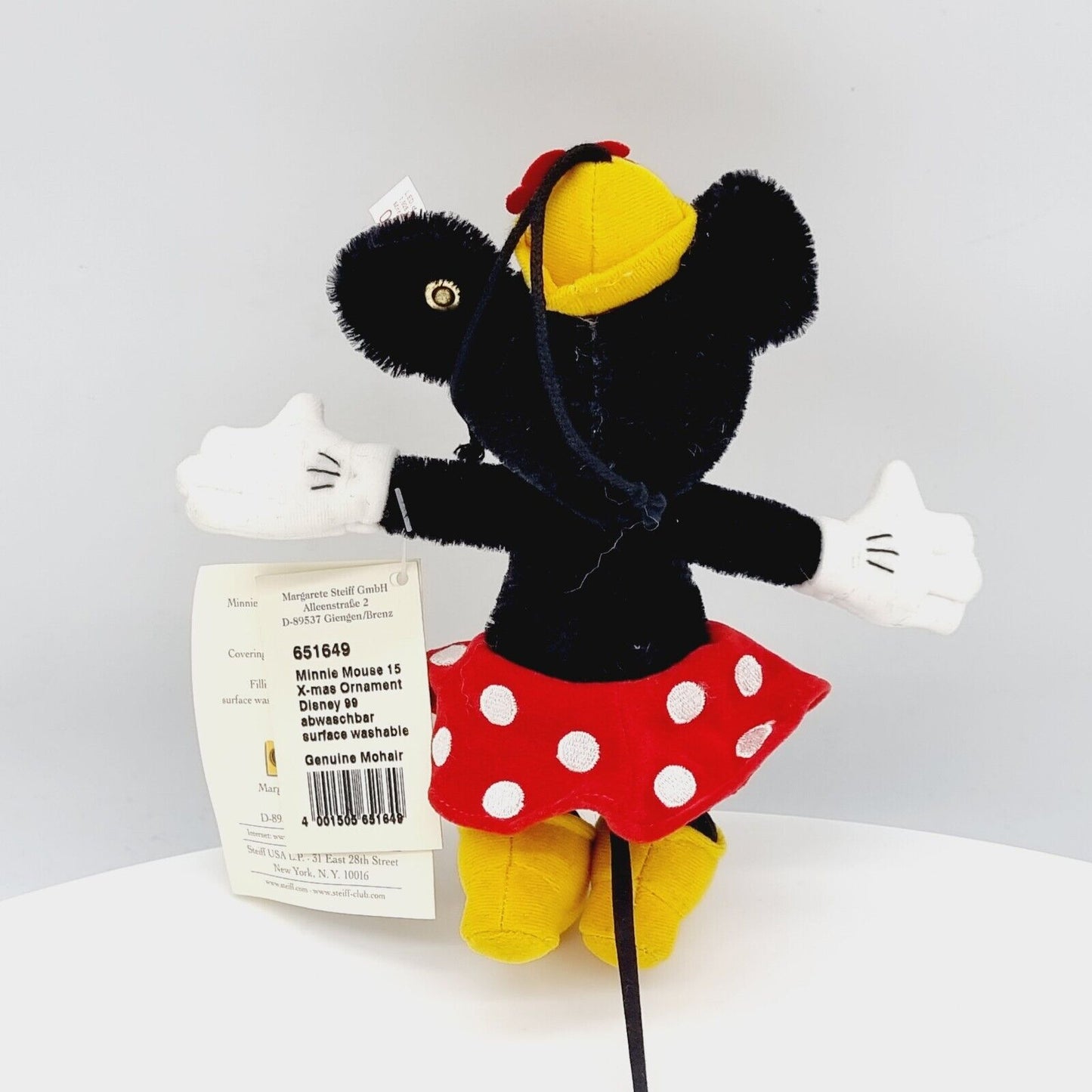 Steiff 651649 Disney Minnie Maus Ornament limitiert 1928 aus 1999 15 cm Mohair