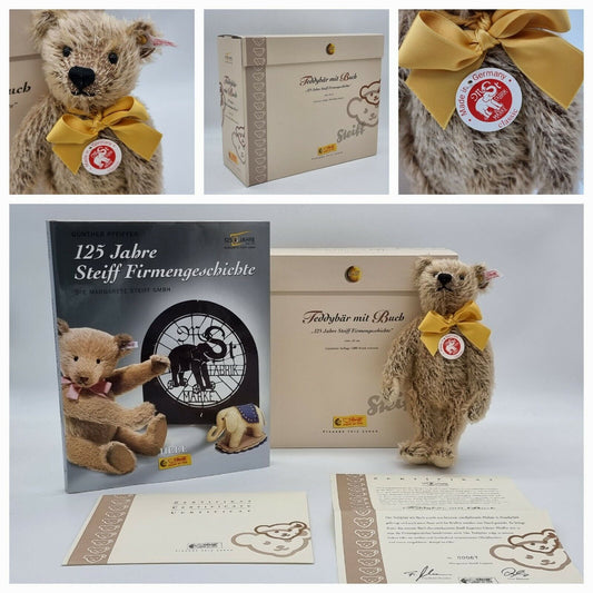 Steiff Teddybär mit Buch 038860 EAN 038853 limitiert Zertifikat OVP Mohair