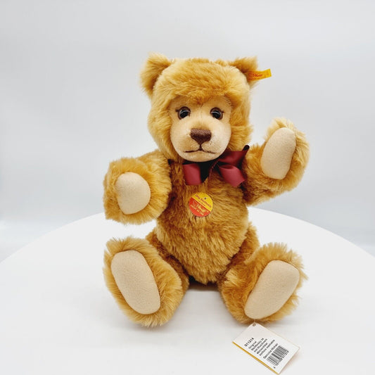 Steiff Original Steiffteddy mit Stimme 36cm Plüschteddy 011054 mit Fahne + Knopf