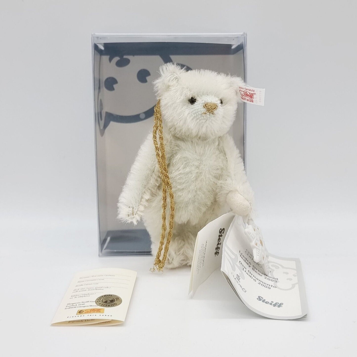 Steiff Lladro Ornament Teddybär 2009 eisgrün 12 cm 677069 Zertifikat OVP Mohair