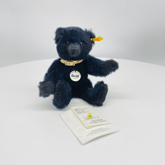 Steiff Classic Teddybär blaum mit Halsband 039171 18cm Alpaca