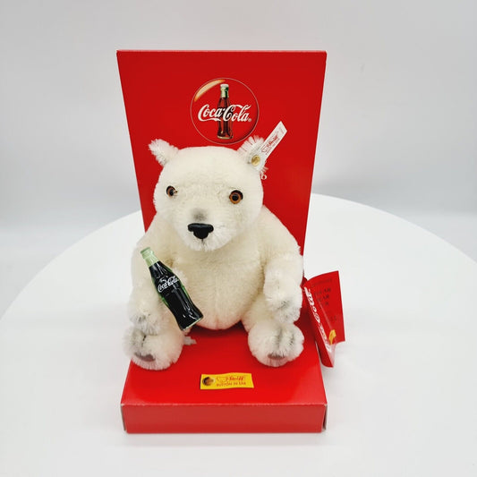 Steiff 666032 Coca-Cola Polar Bear Cub weiß mit roter  OVP limitiert Jahr 2000