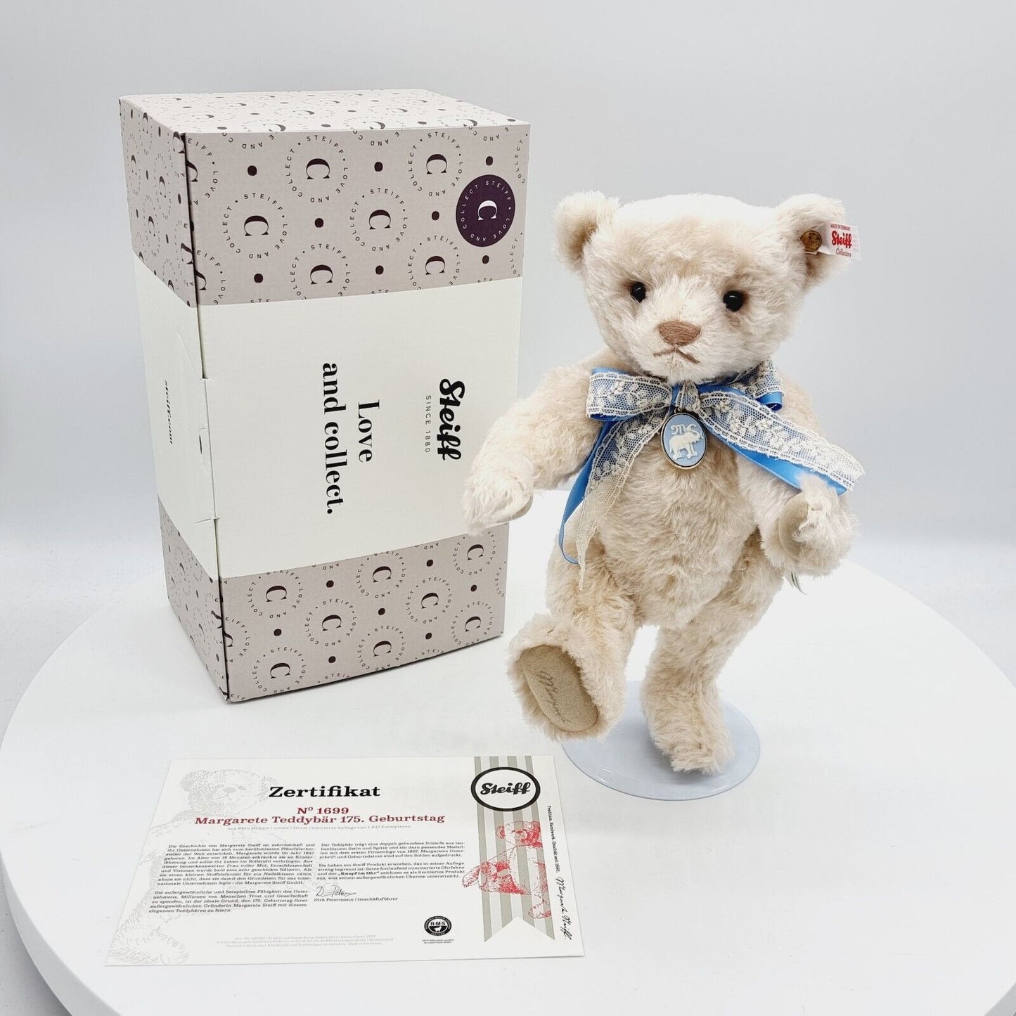 Steiff 007194 Teddybär Margarete 175. Geburtstag limitiert 1847 30 cm Mohair