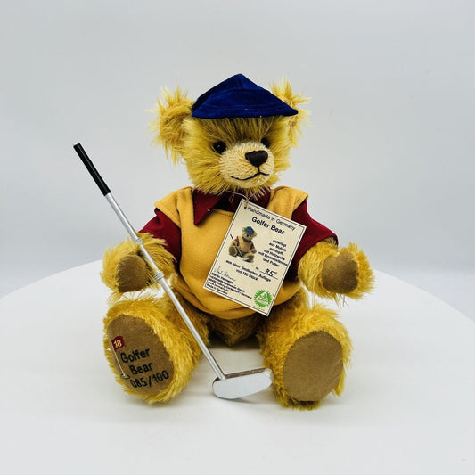 Hermann Coburg Teddybär Golfer limitiert 100 36 cm Mohair