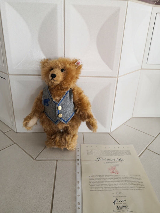 Steiff Teddy Jahrhundert Bär 2000 420221 neuwertig limitiert 33 cm Zertifikat