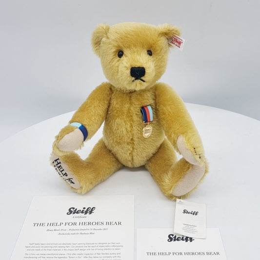 Steiff 663598 Teddybär The Help for Heroes Bear Zeitlimitierung 30 cm Mohair