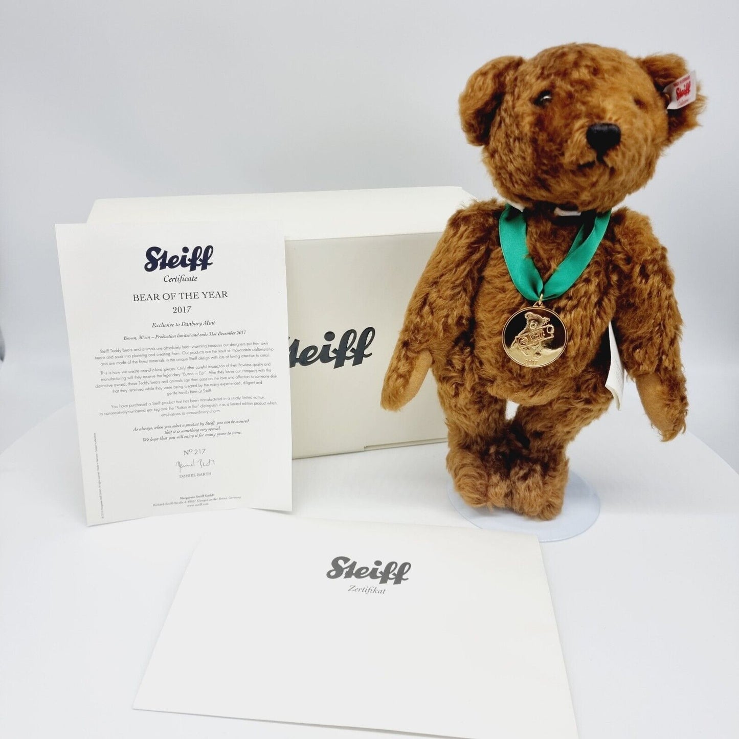 Steiff Danbury Mint 690112 Teddybär Year Bear 2017 limitiert 2017 30 cm Mohair