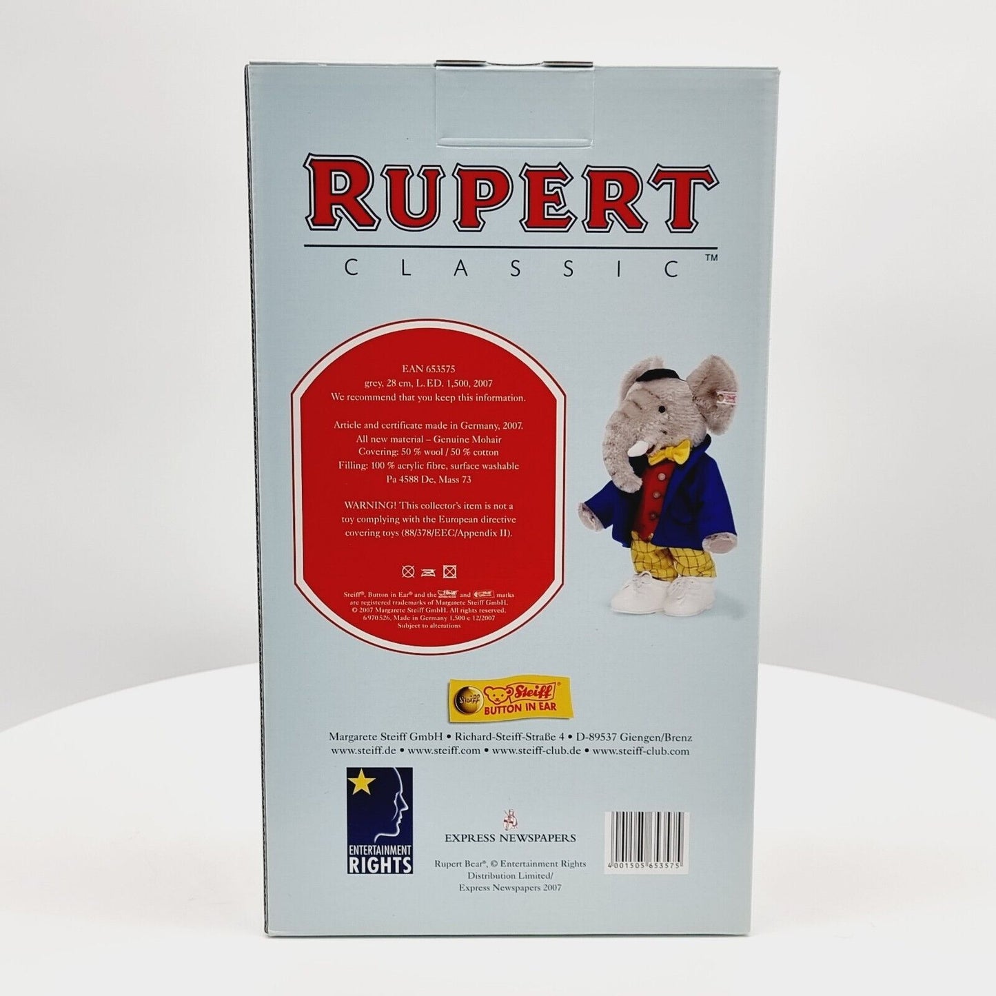 Nr. 60! Steiff 653575 Edward Trunk aus Rupert limitiert 1500 aus 2008 28 cm