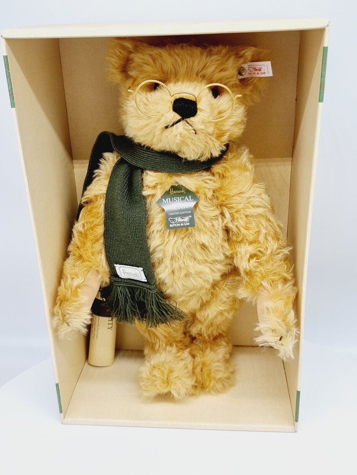 Steiff 653162 Musical Teddybär College Bear für Harrods limitiert 2000 aus 1996
