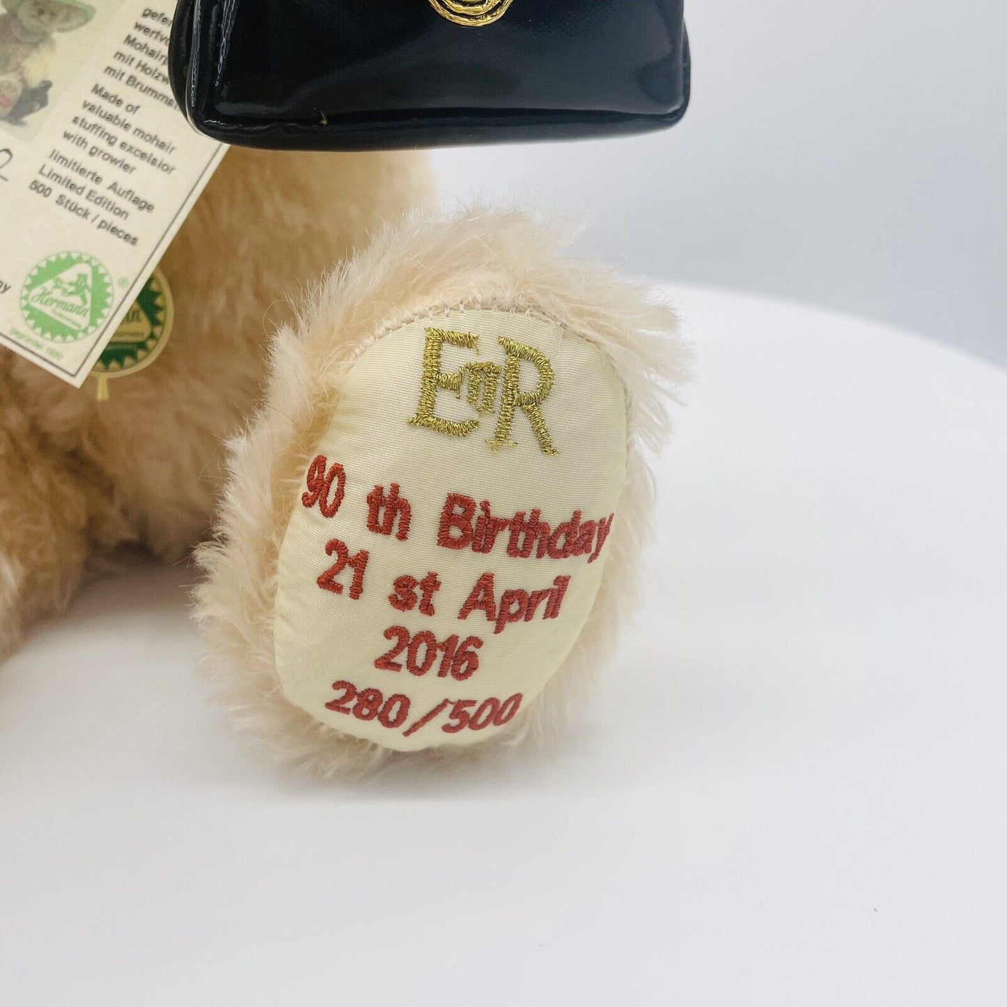 Hermann Coburg Teddybär Queen Elizabeth II 90. Geburtstag 35cm Mohair