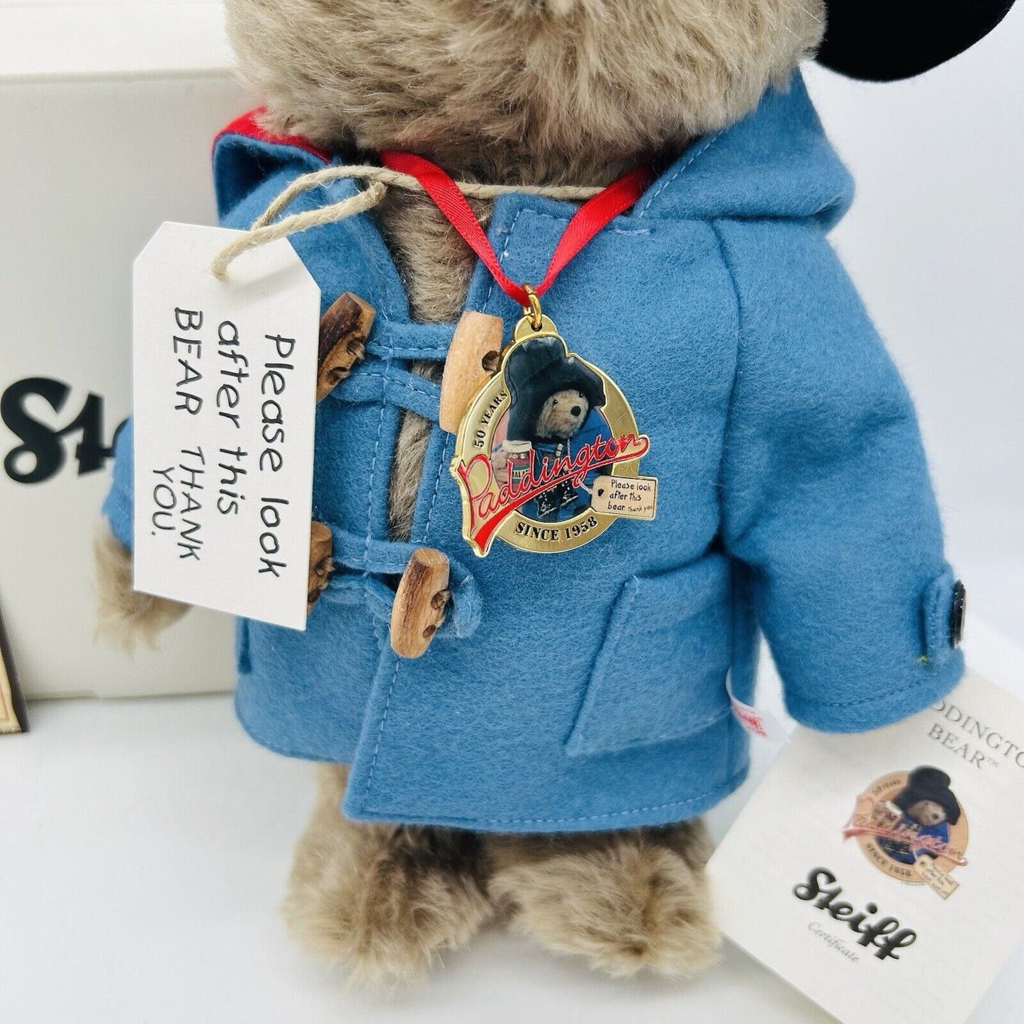 Steiff 662010 Teddybär Paddington 50th Anniversary limitiert 2008 25 cm Mohair