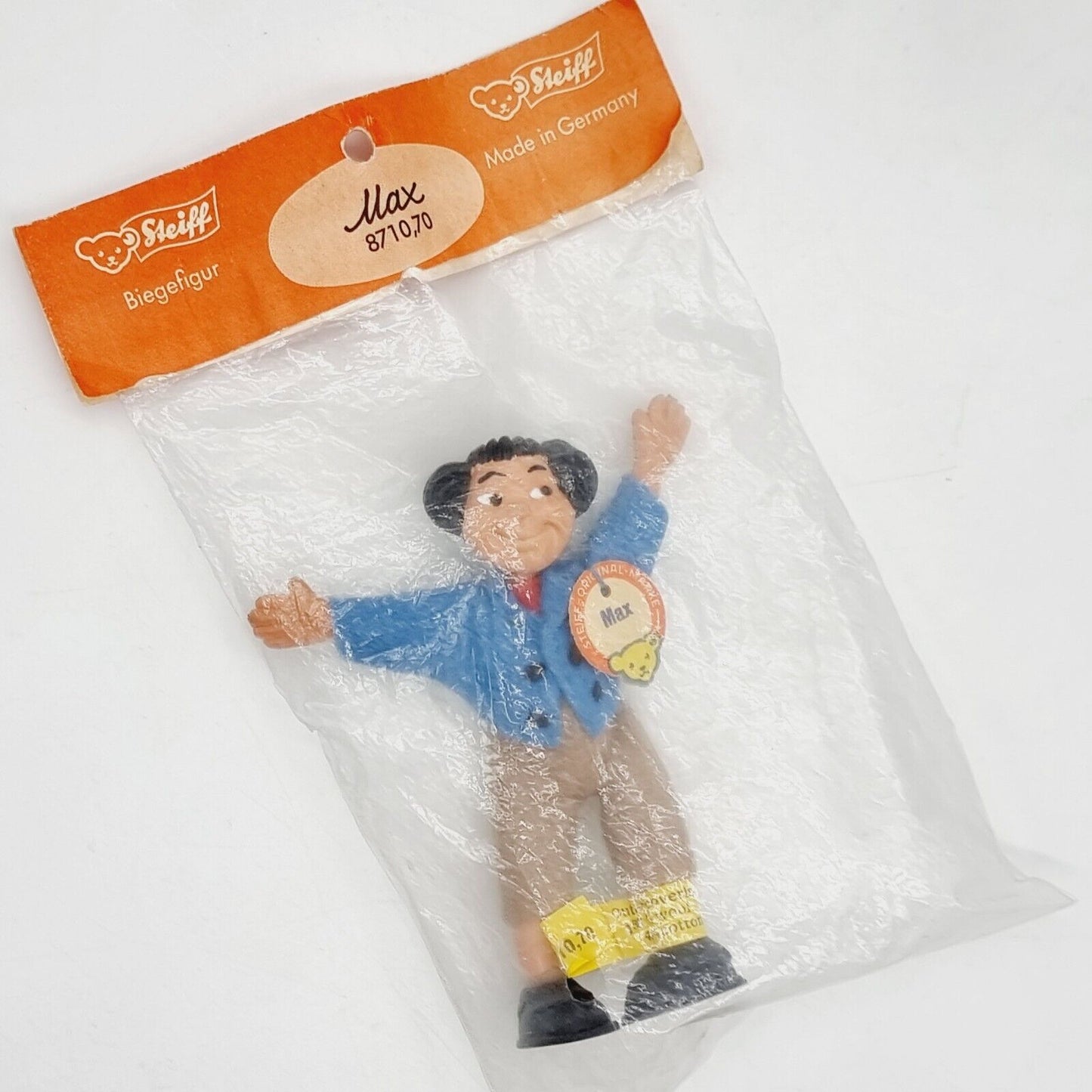 Steiff 8710,70 Biegefigur Max mit Filzbekleidung Originalverpackung 1962 - 1963