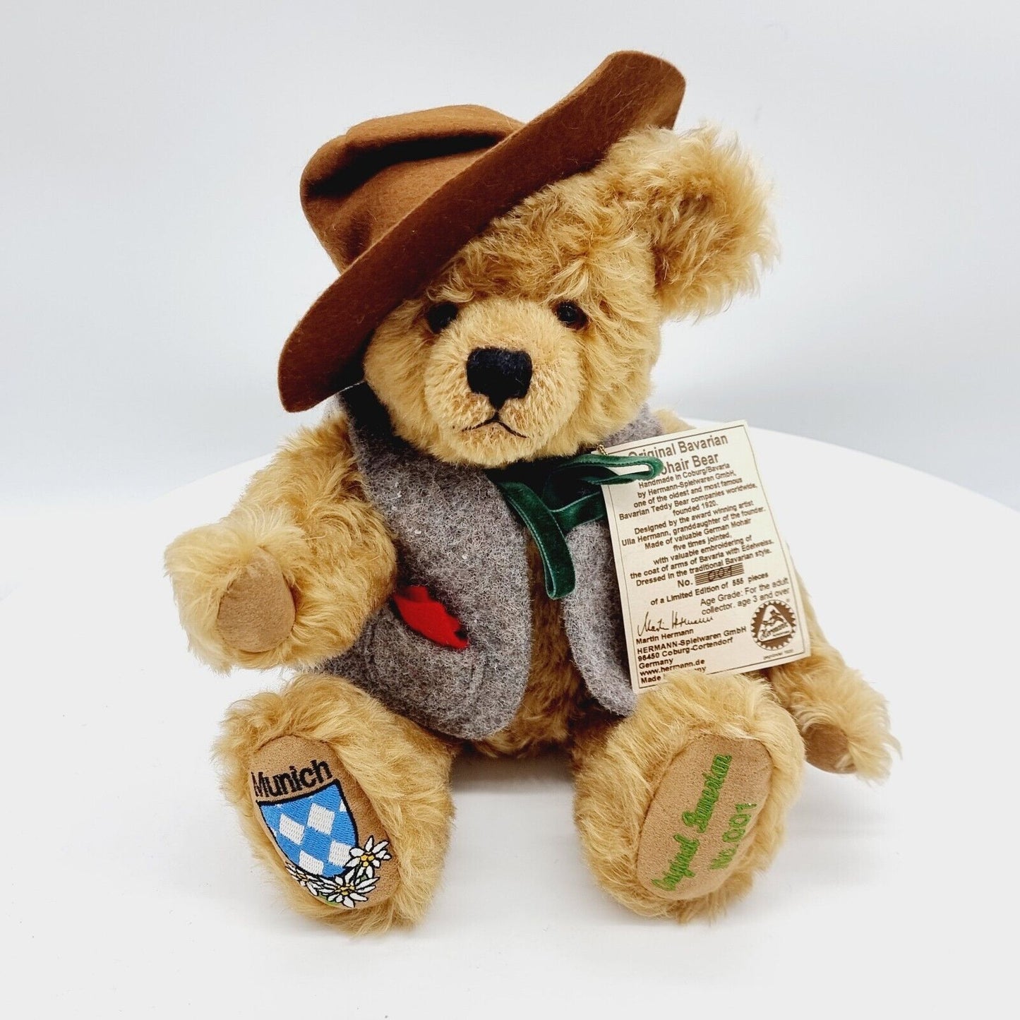 Nr. 1 -Hermann Original Bavarian Mohair Bear Munich Teddybär München limitiert