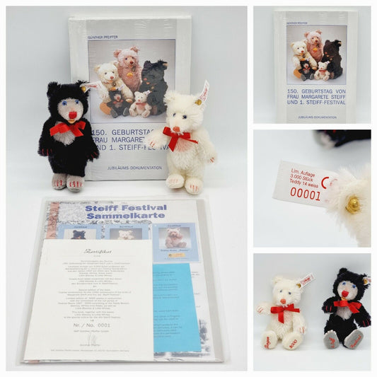 Nr. 00001 - Steiff Little Blackey & Whitey 16 & 14 cm 655500 4. Festival 2000