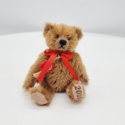 Hermann Teddy Original Jahresbär 2016 mit Schleife 13 cm Mohair