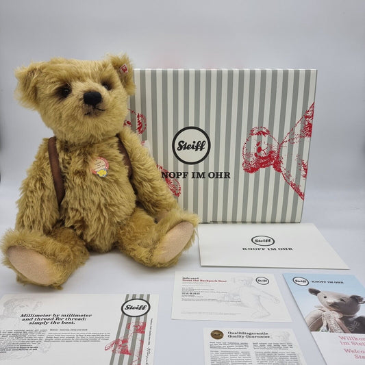 Steiff Scout the Backpack Bear 683770 42 cm Schulrucksack limitiert OVP