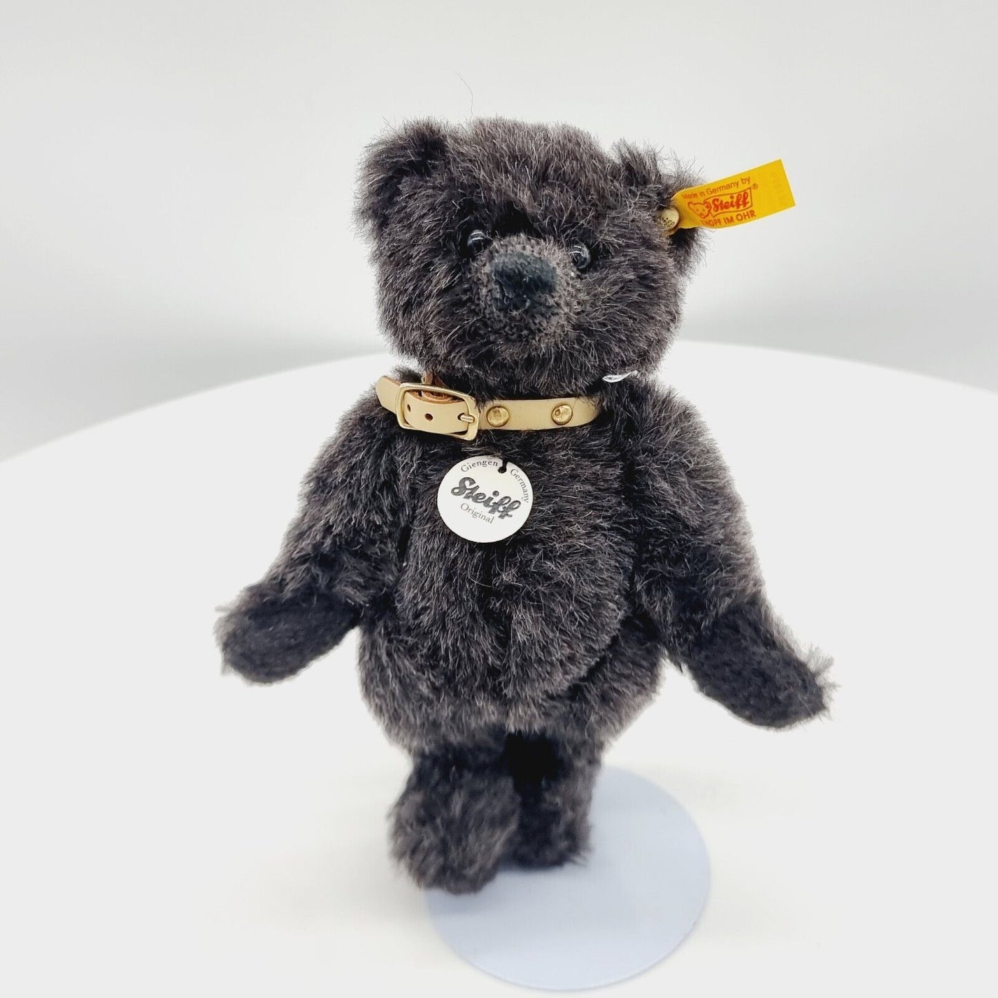 Steiff Classic Teddybär 039195 18 cm Alpaca braun/schwarz Halsband mit Etikett