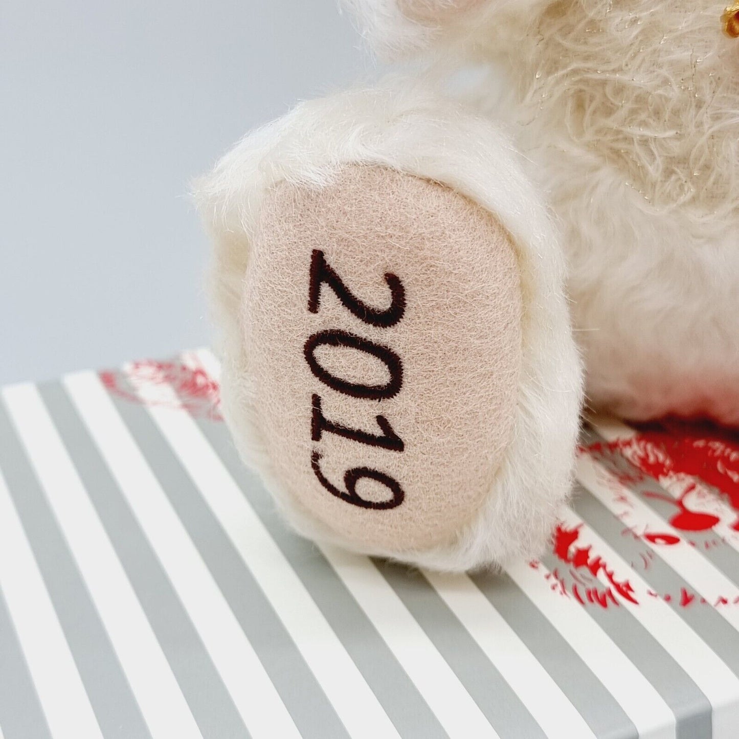 Steiff Teddybär Little Santa 2019 Pearl 678783 limitiert 1500 weiß 24 cm Mohair