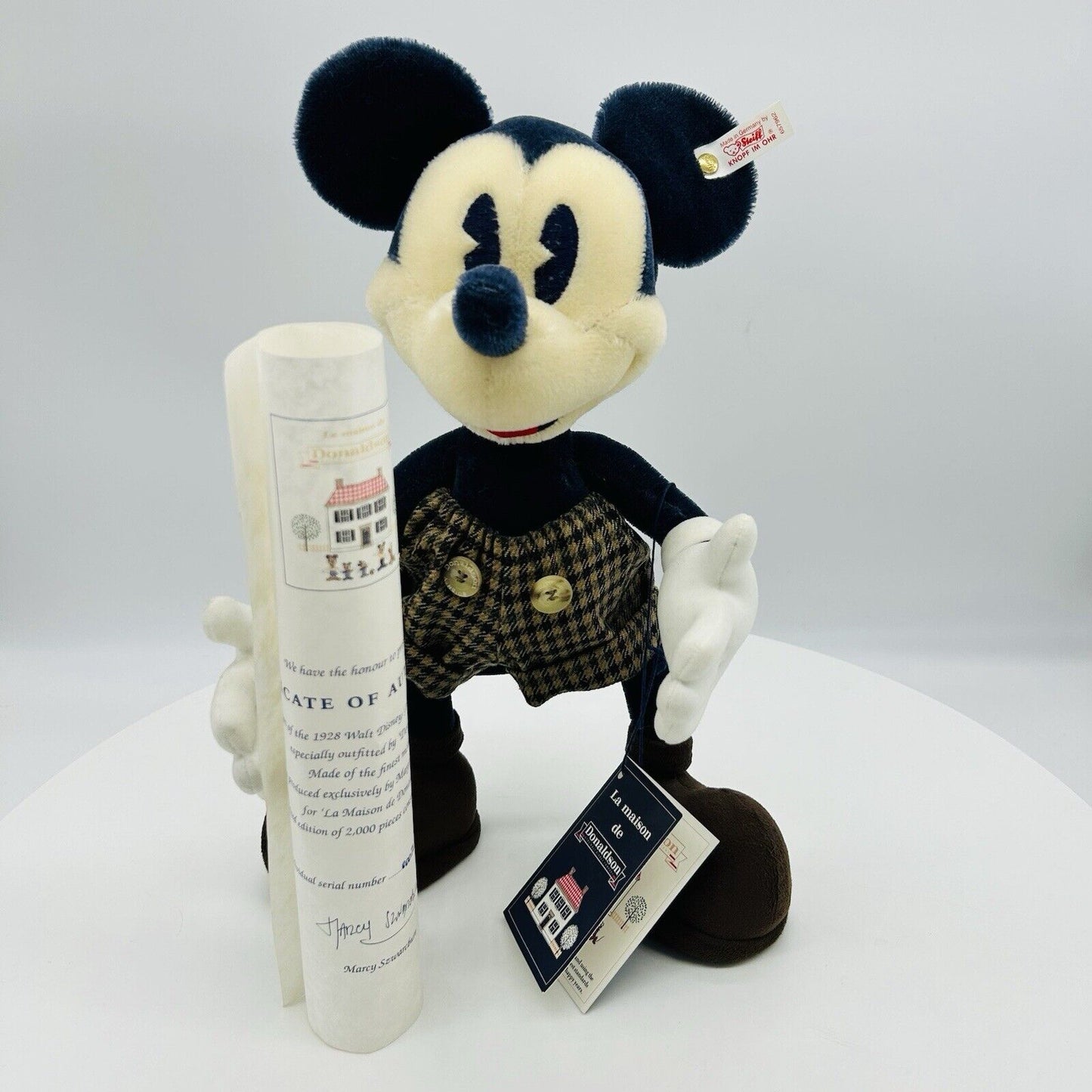 Steiff 657962 Mickey Mouse für Donaldson limitiert 2000 aus 1997 35 cm Mohair